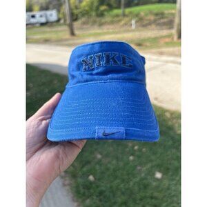 Vintage NIKE Pro Classics blue embroidered block logo visor golf tenniscore